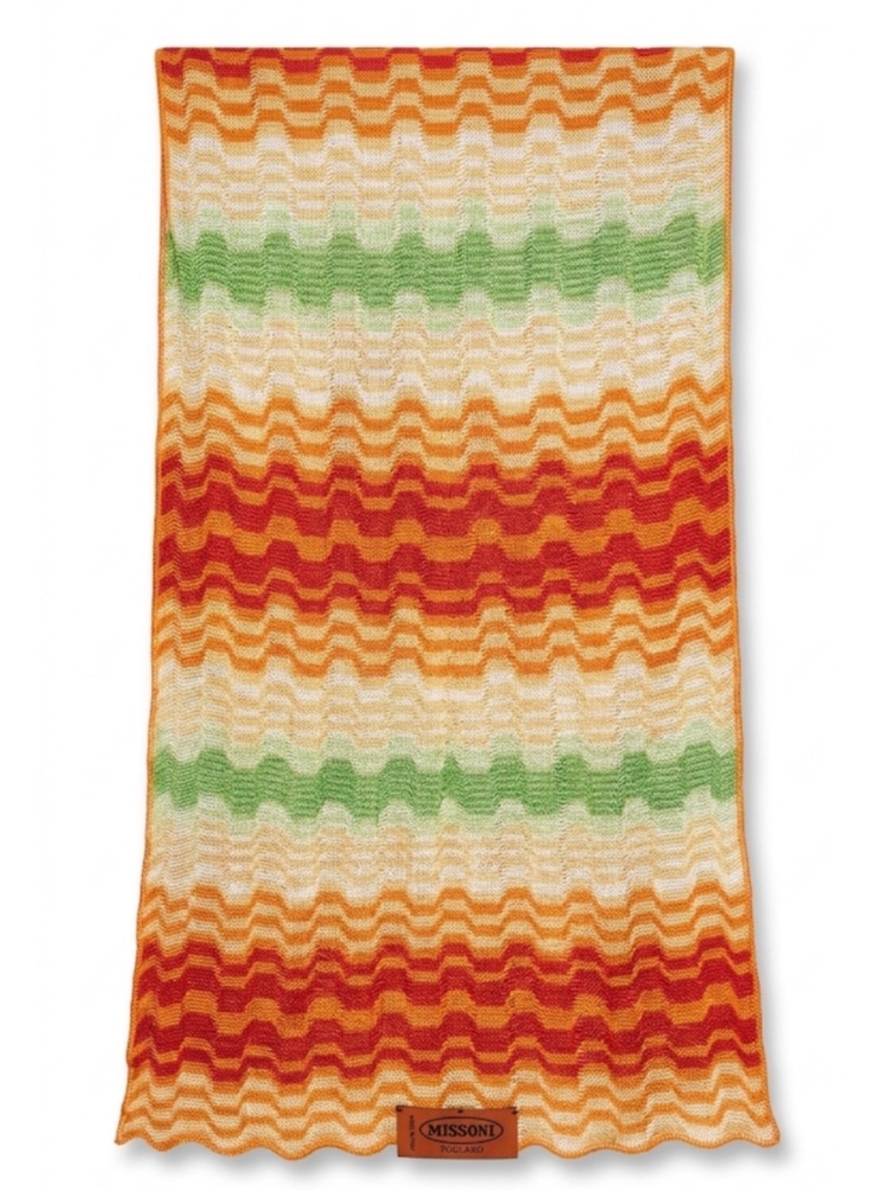 Authentic Vtg Missoni Orange Label Multicolor Chevron Knit Scarf - Archival